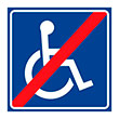 Визуальная пиктограмма «Недоступно для инвалидов-колясочников», ДС17 (полистирол 3 мм, 150х150 мм)